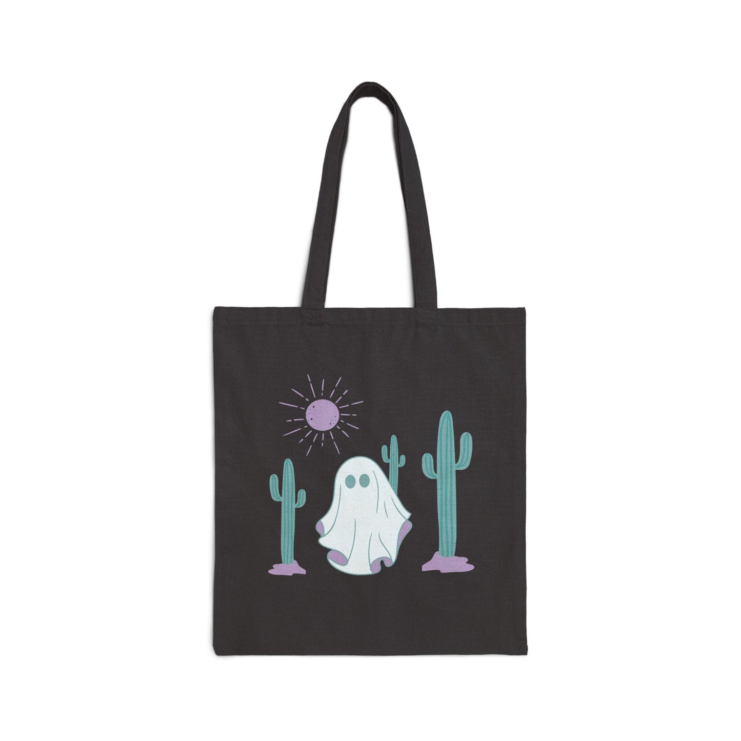 Ghostly Canvas Tote Bag - Spooky Desert Wanderer - Perfect for Fall